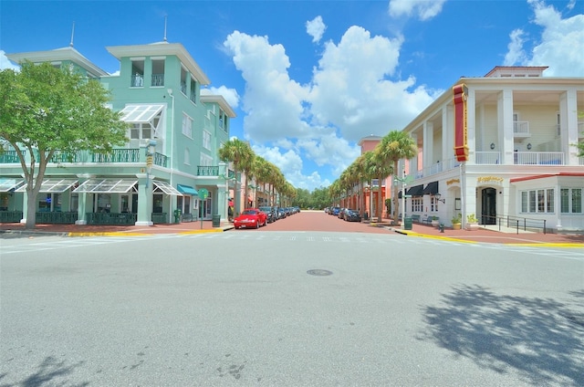 view of street featuring curbs and sidewalks