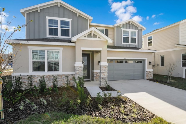 view of front of home with a garage