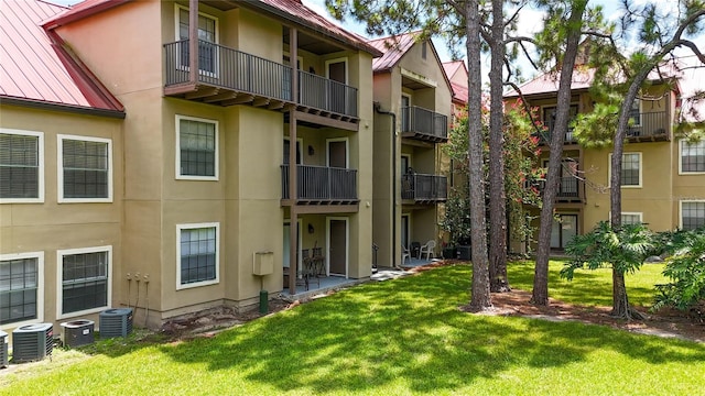 view of property featuring central air condition unit