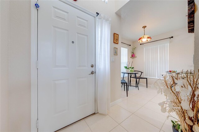 view of tiled foyer