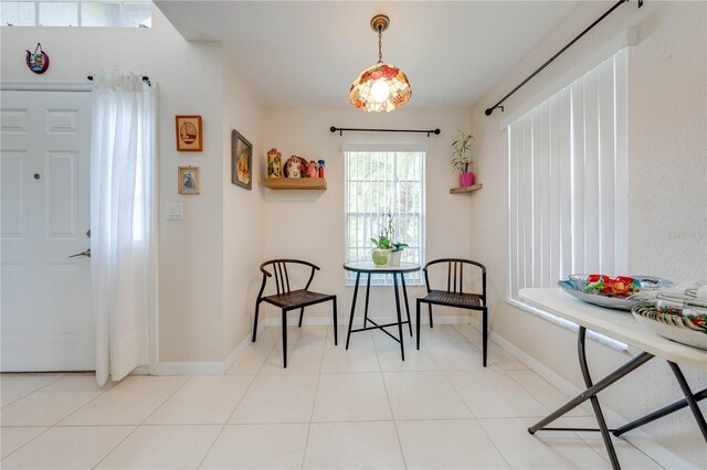 view of tiled dining space