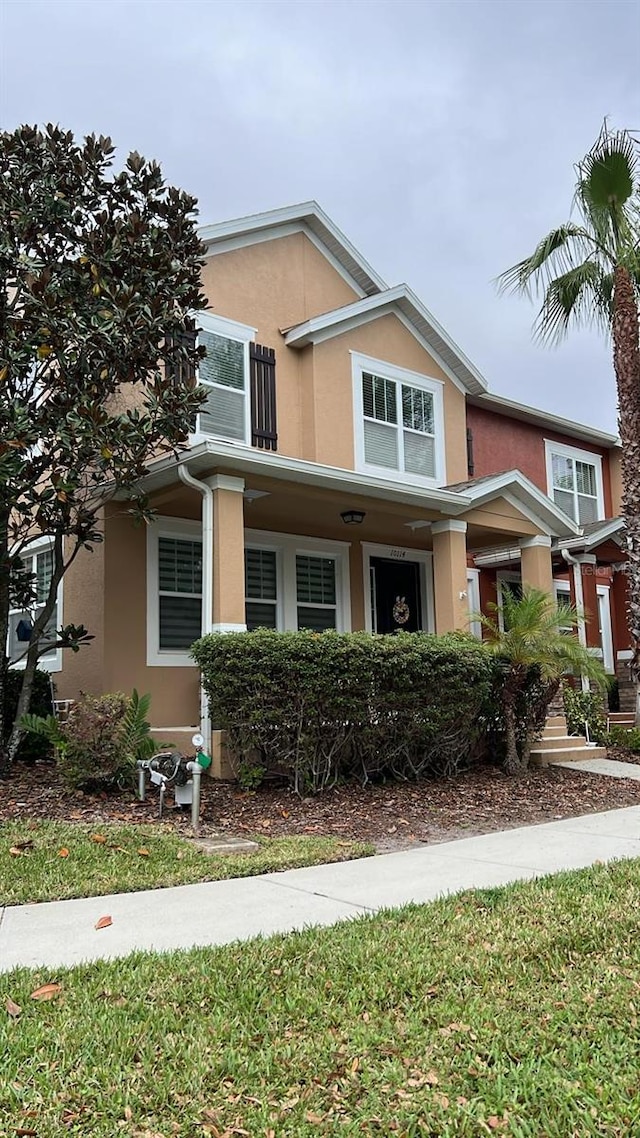 view of front of home with stucco siding