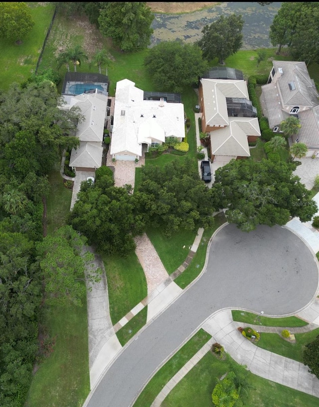 aerial view with a residential view