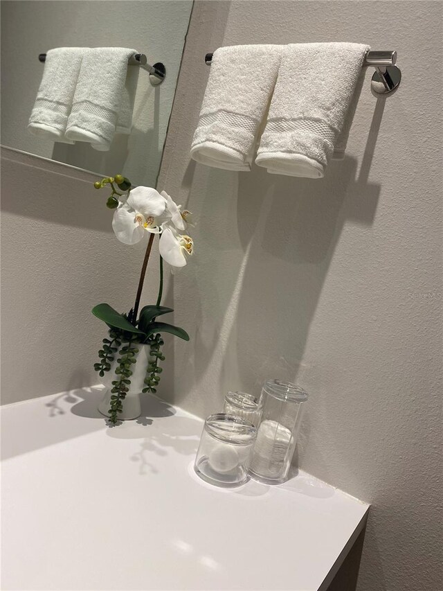 details with a textured wall