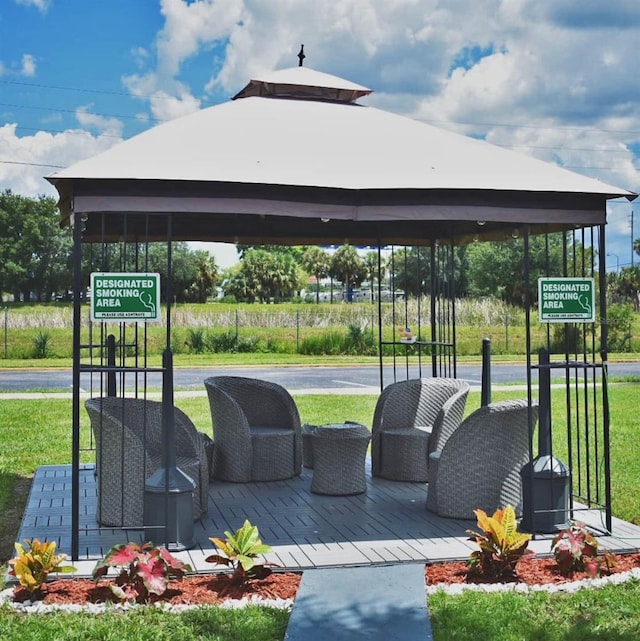 view of home's community featuring a yard and a gazebo