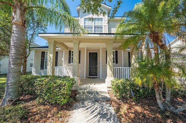 view of front of property with a porch