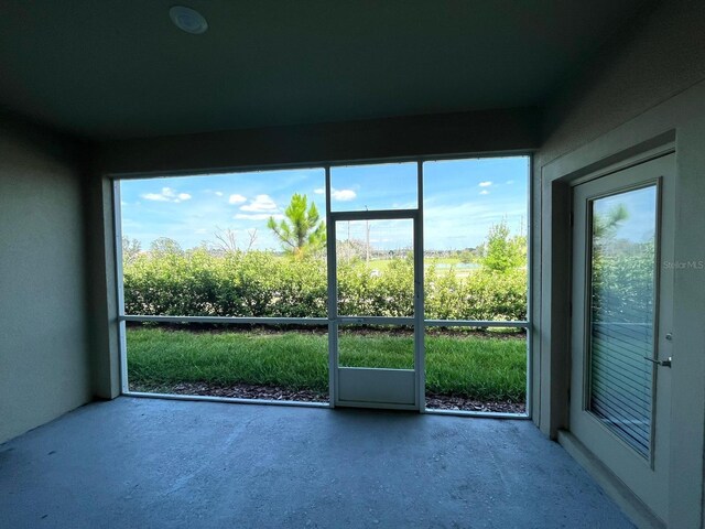 view of unfurnished sunroom