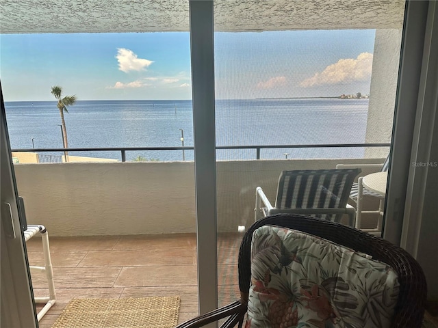 balcony with a water view