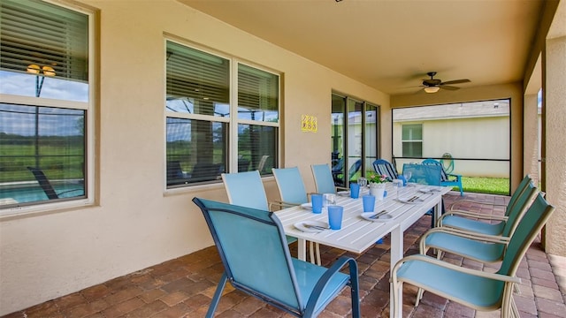 view of patio / terrace with ceiling fan