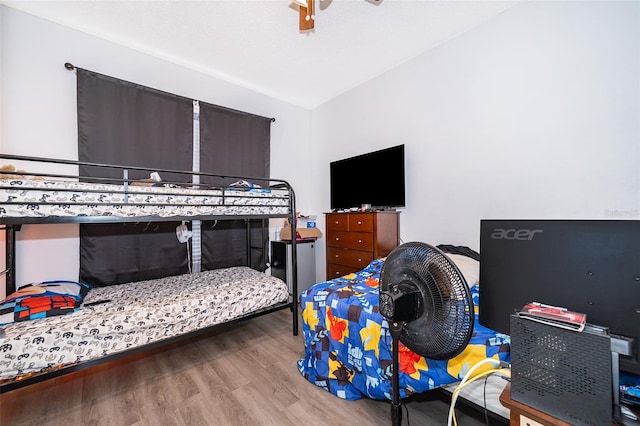 bedroom with light wood-type flooring