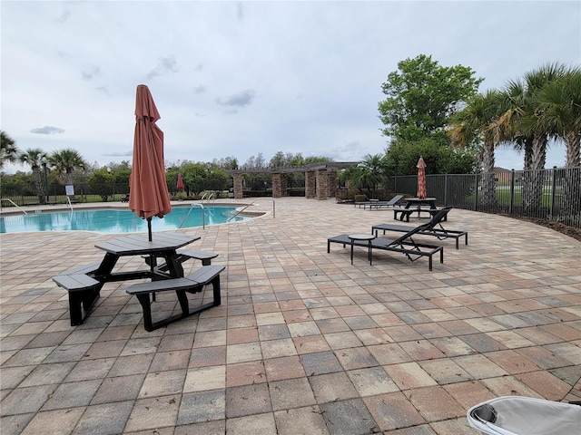 view of pool with a patio