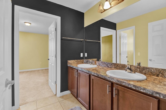 bathroom featuring vanity and tile patterned floors