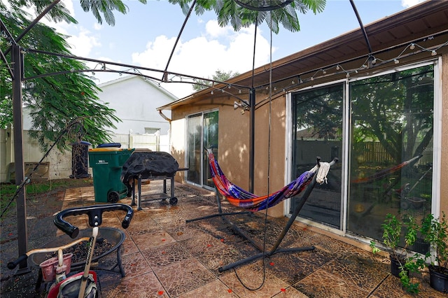 view of patio featuring grilling area