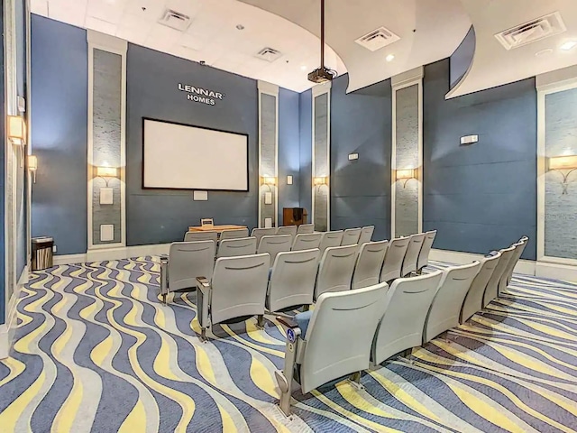 view of carpeted cinema