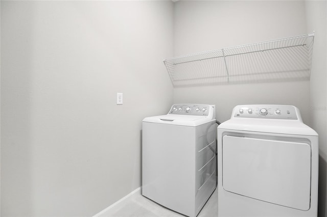 laundry area featuring washer and dryer