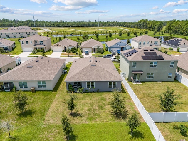 aerial view with a residential view