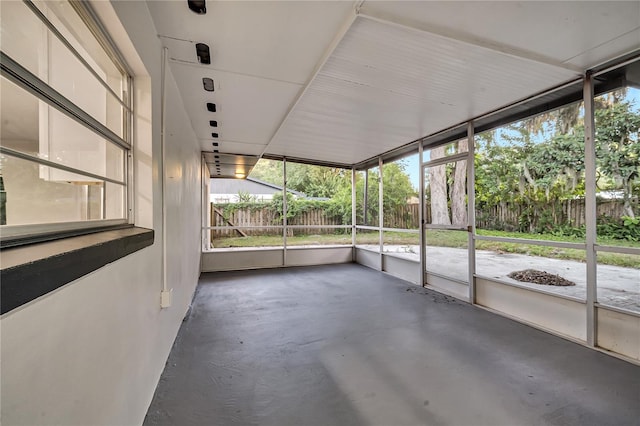 view of unfurnished sunroom