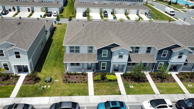 drone / aerial view with a residential view