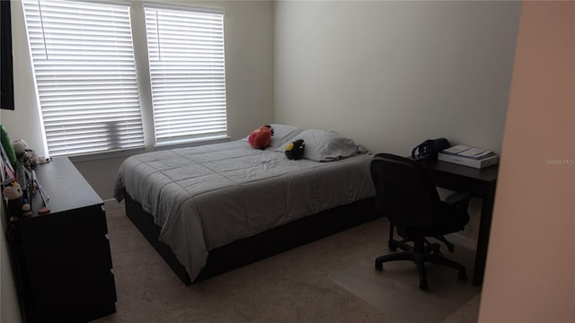 bedroom featuring multiple windows and carpet flooring