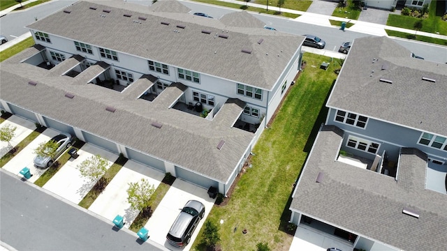 aerial view with a residential view