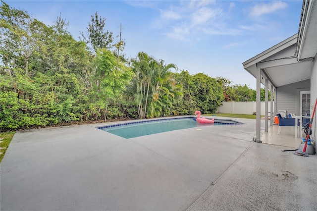 view of swimming pool featuring a patio