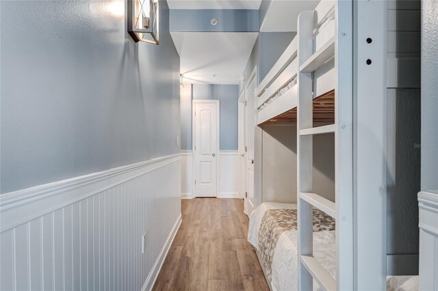 corridor featuring light wood-type flooring