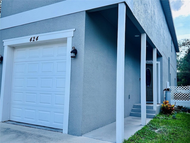 view of garage