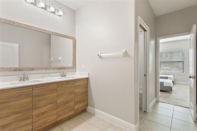 bathroom featuring vanity and tile patterned floors