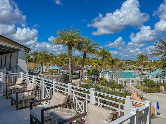 exterior space featuring a community pool