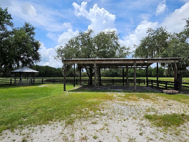 view of community with a gazebo