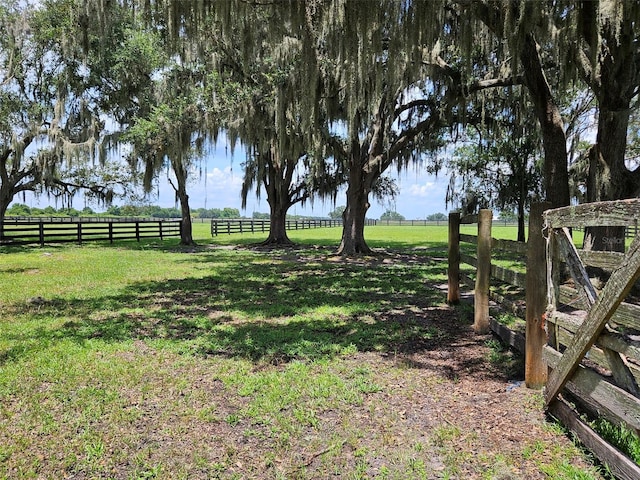 view of yard featuring a rural view