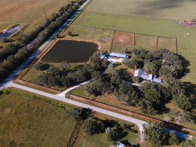 drone / aerial view featuring a rural view