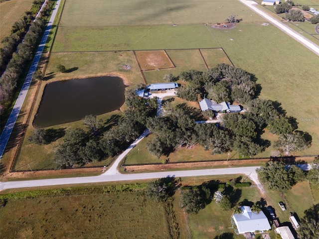 aerial view with a rural view