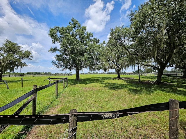 view of yard featuring a rural view