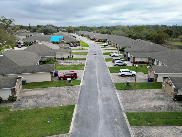 aerial view with a residential view