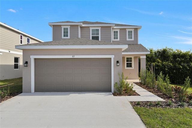 view of front facade with a garage