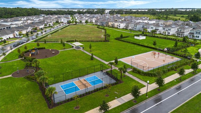 aerial view featuring a residential view