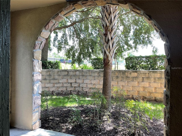 view of yard with fence