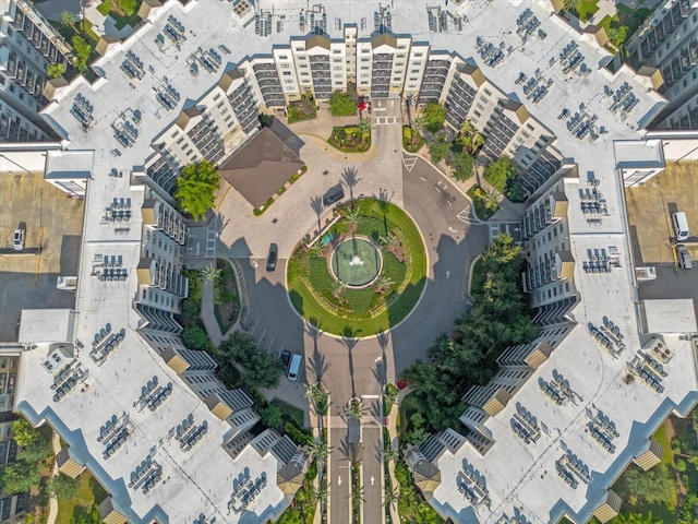 aerial view with a city view