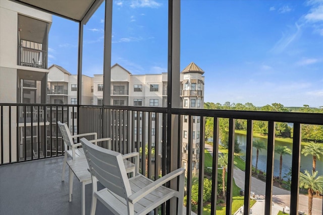 balcony with a water view