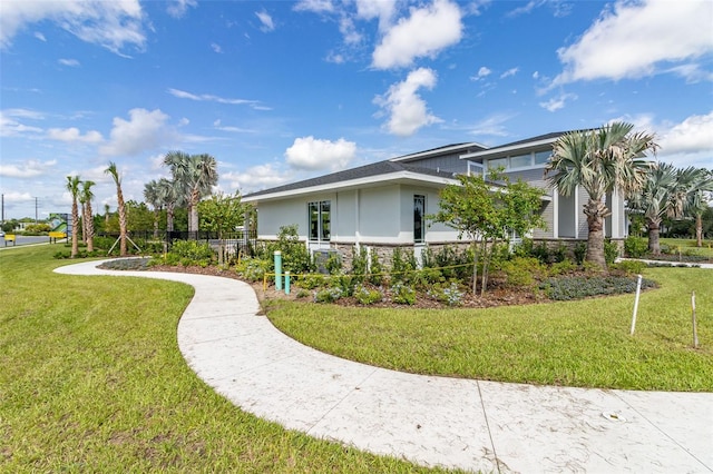 exterior space featuring a lawn