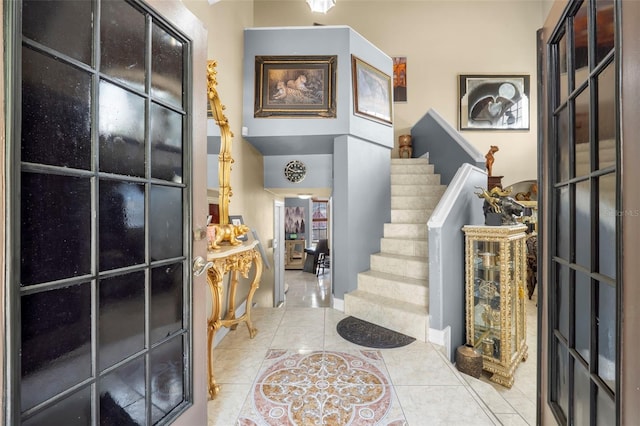 view of tiled entrance foyer