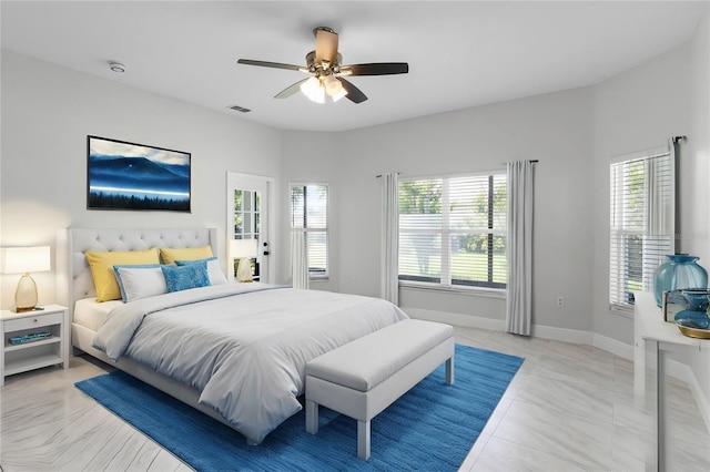 bedroom with ceiling fan