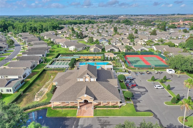 aerial view with a residential view