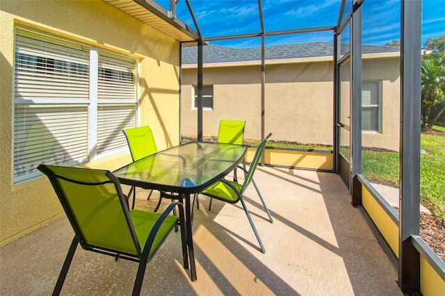 view of sunroom