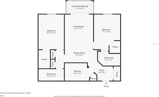 7671 Comrow St Unit 202, Kissimmee, FL 34747 - property floor plan