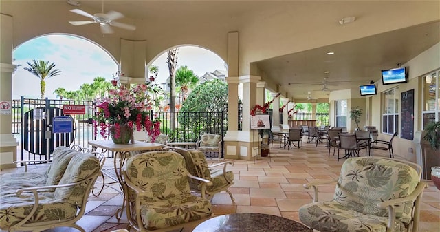 7671 Comrow St Unit 202, Kissimmee, FL 34747 - view of patio featuring a ceiling fan and outdoor dining space