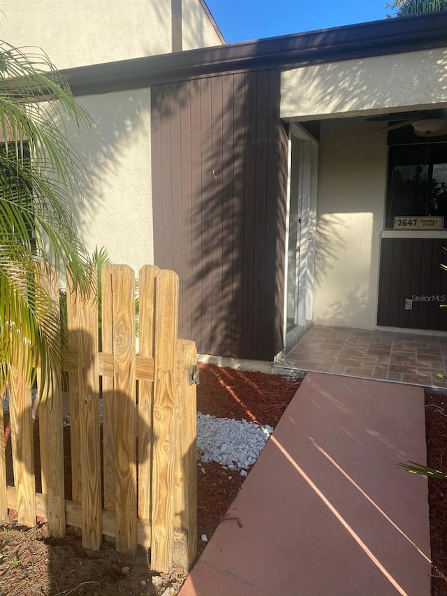 view of property exterior with stucco siding