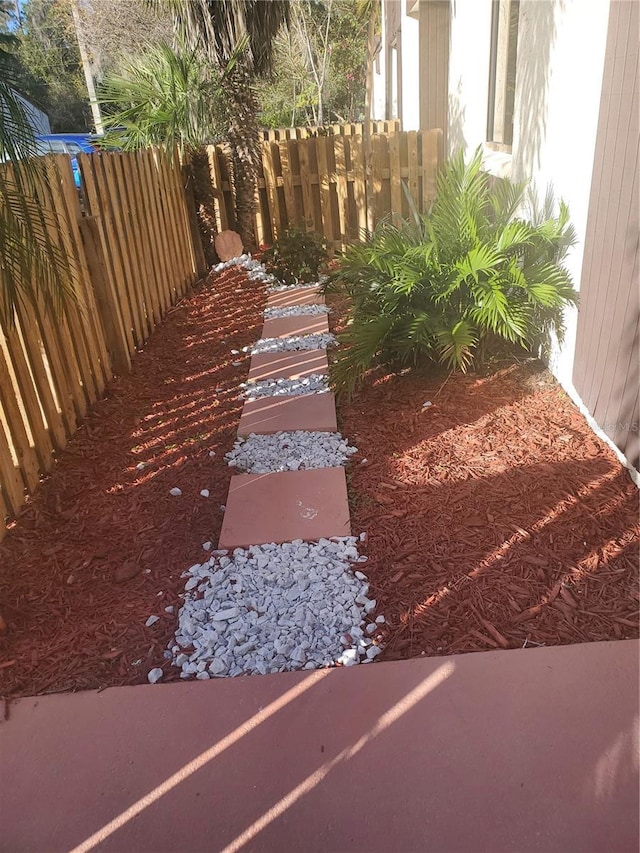 view of yard featuring fence