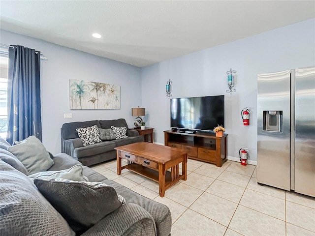 view of tiled living room